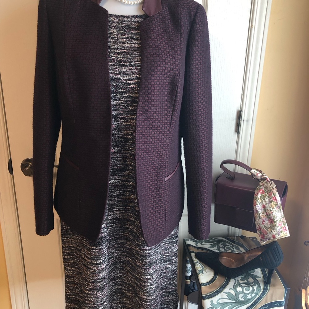 Lafayette 148 NY luxury Plum Textured Blazer